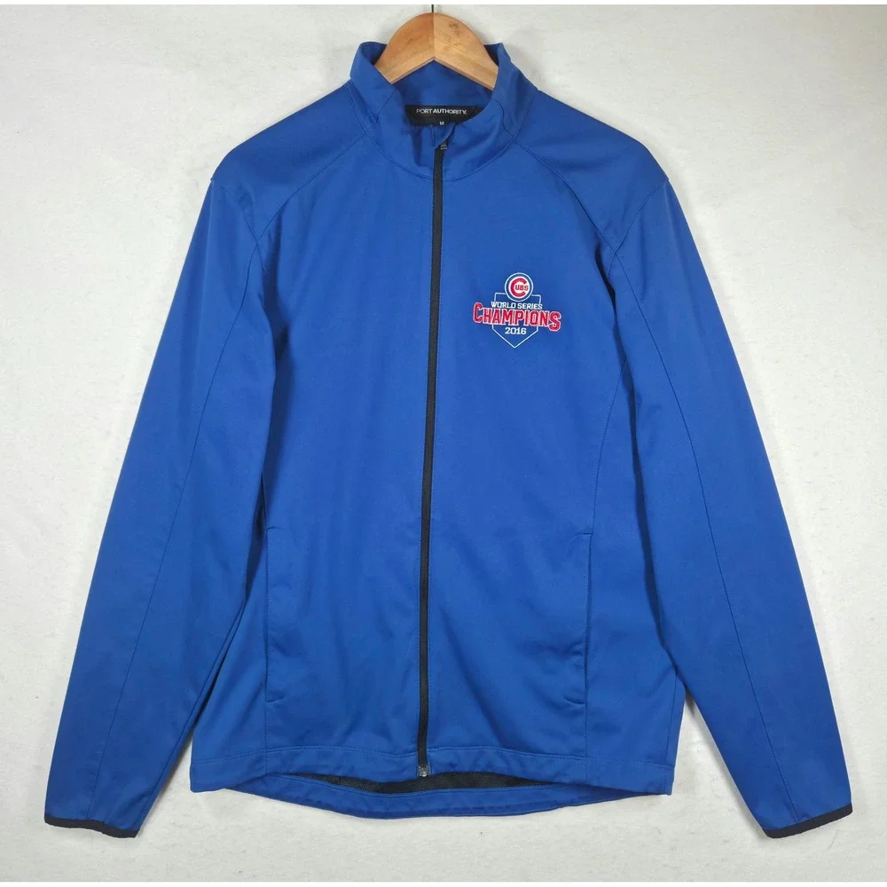 Port Authority Chicago Cubs 2016 World Series Champions Jacket Blue Mens M J717